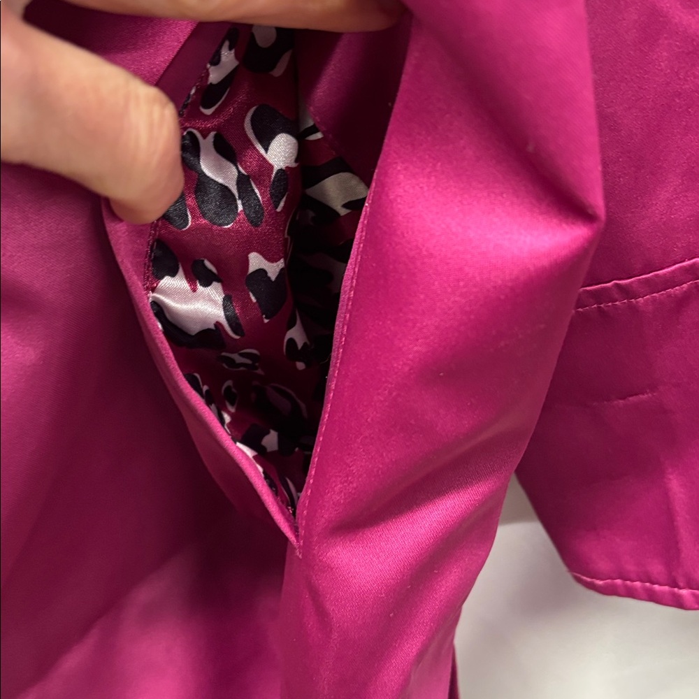Dennis Basso Women's Magenta Trench Coat - Picture 3 of 8